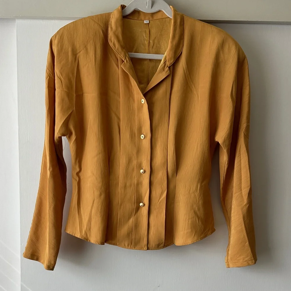 Shoulder-padded Button-Up - Picture 1 of 3